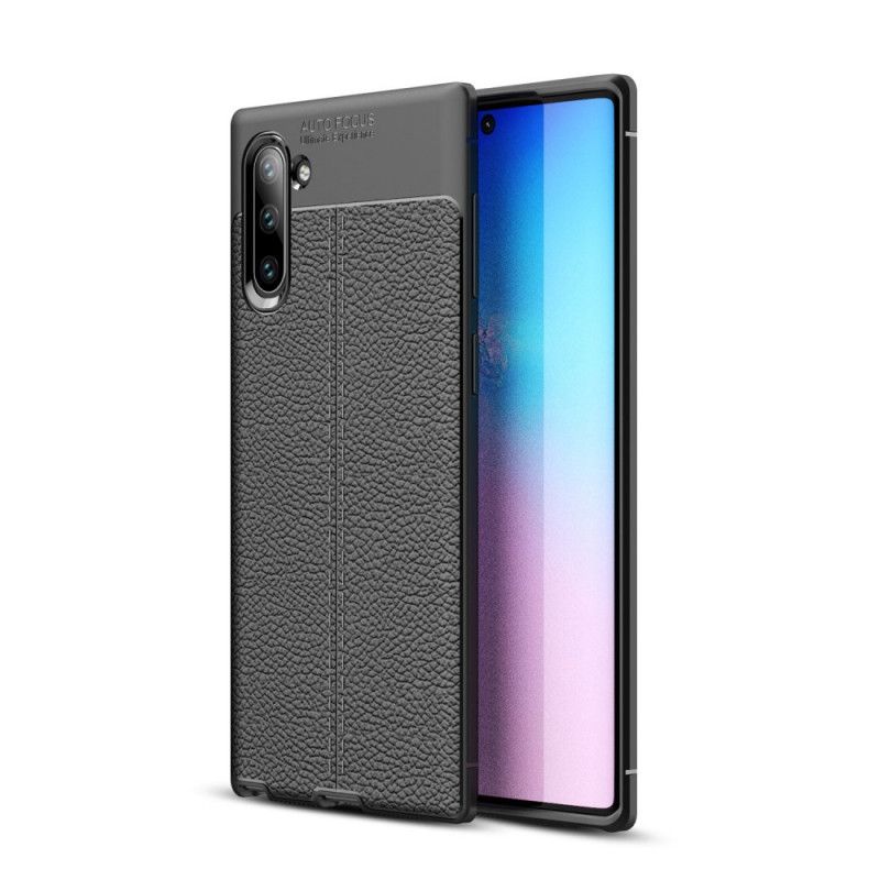 Coque Samsung Galaxy Note 10 Effet Cuir Litchi Double Line