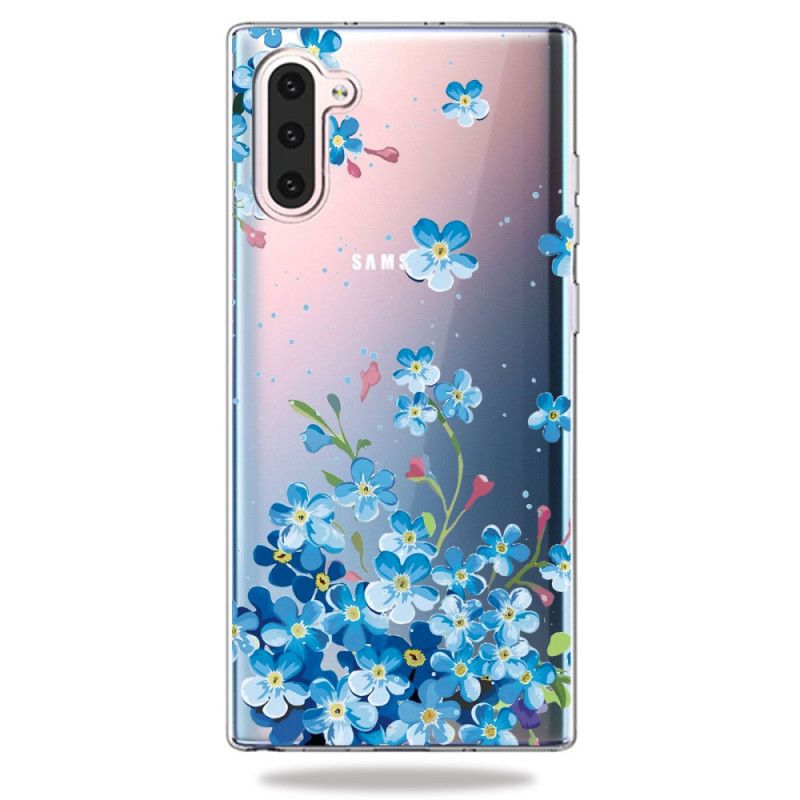 Coque Samsung Galaxy Note 10 Fleurs Bleues