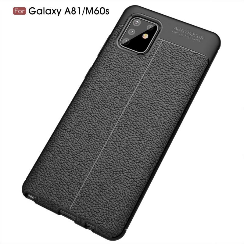 Coque Samsung Galaxy Note 10 Lite Effet Cuir Litchi Double Line