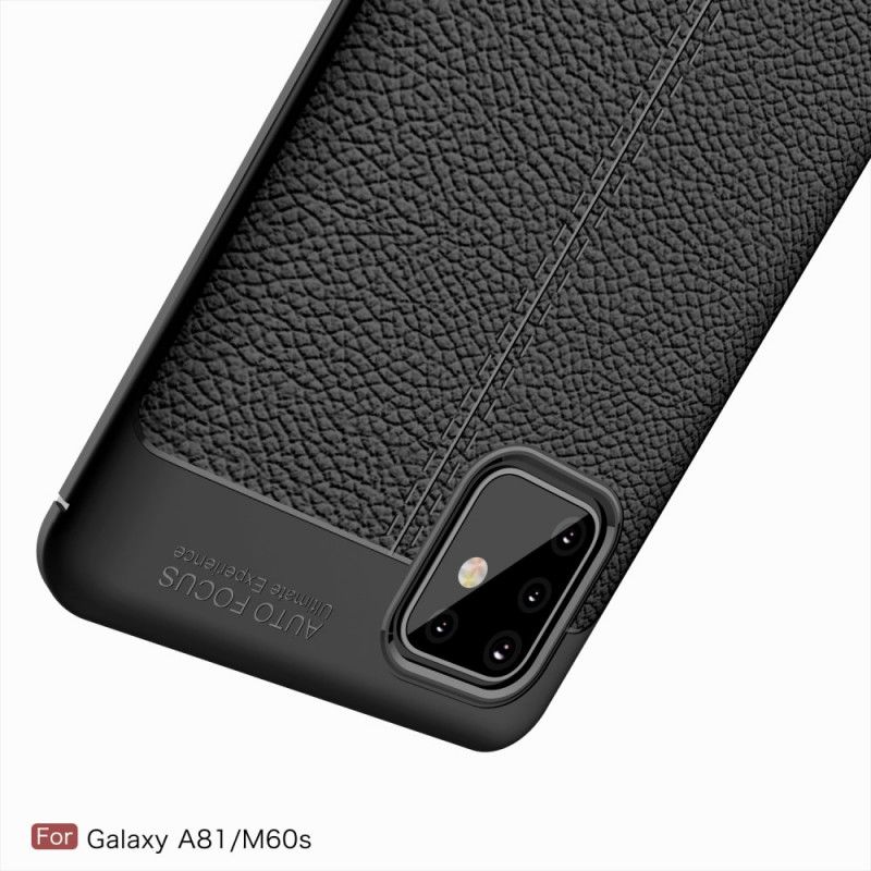 Coque Samsung Galaxy Note 10 Lite Effet Cuir Litchi Double Line