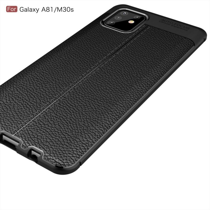 Coque Samsung Galaxy Note 10 Lite Effet Cuir Litchi Double Line