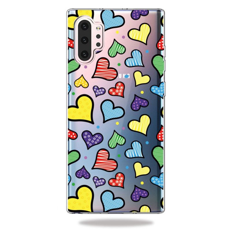 Coque Samsung Galaxy Note 10 Plus Coeurs Multicolors