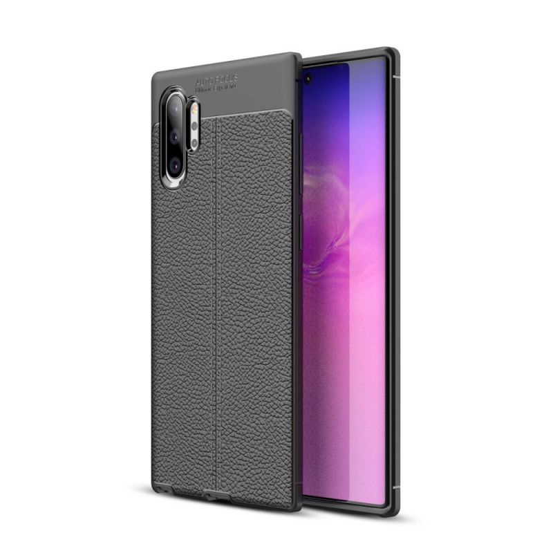 Coque Samsung Galaxy Note 10 Plus Effet Cuir Litchi Double Line