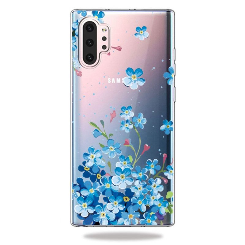 Coque Samsung Galaxy Note 10 Plus Fleurs Bleues