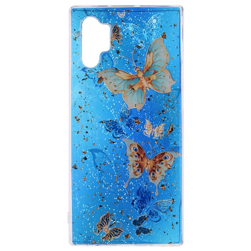 Coque Samsung Galaxy Note 10 Plus Papillons Et Paillettes