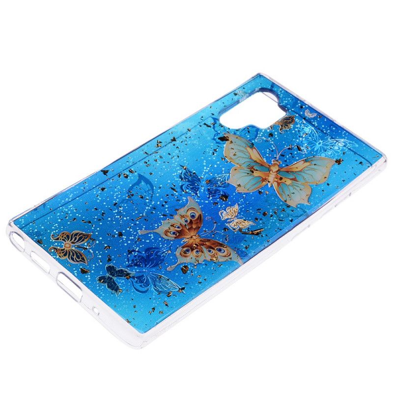 Coque Samsung Galaxy Note 10 Plus Papillons Et Paillettes