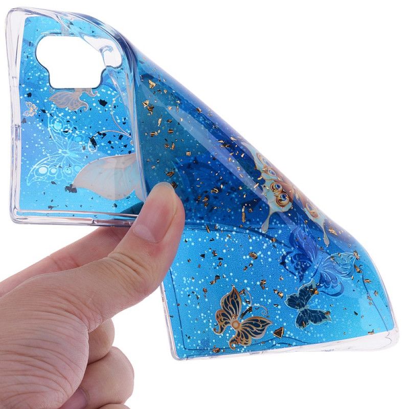 Coque Samsung Galaxy Note 10 Plus Papillons Et Paillettes