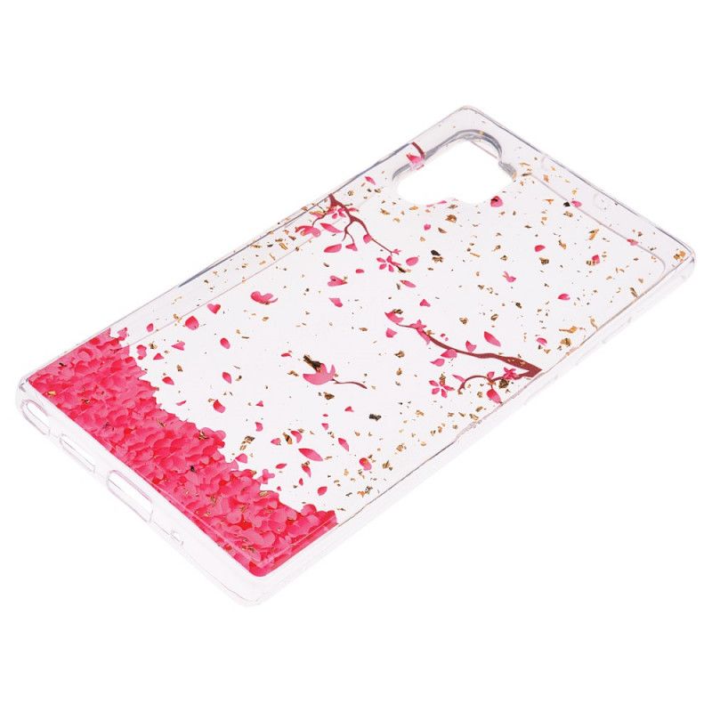 Coque Samsung Galaxy Note 10 Plus Pétales Et Paillettes