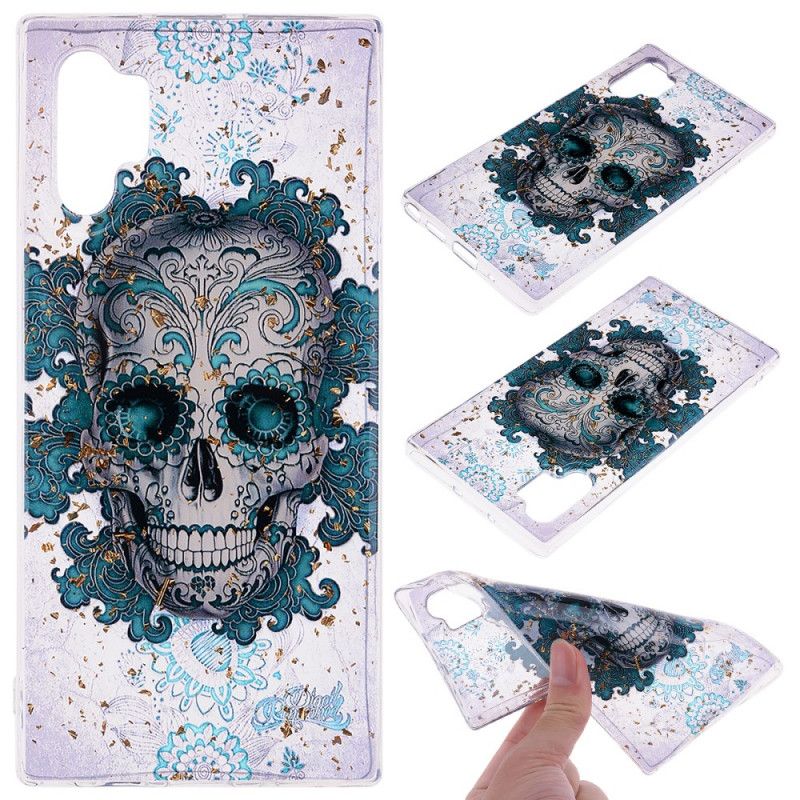 Coque Samsung Galaxy Note 10 Plus Tête De Mort Et Paillettes