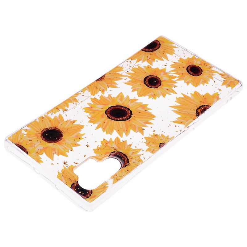 Coque Samsung Galaxy Note 10 Plus Tournesols Et Paillettes