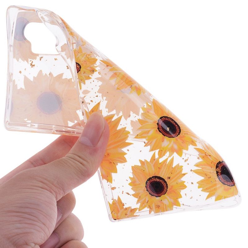 Coque Samsung Galaxy Note 10 Plus Tournesols Et Paillettes