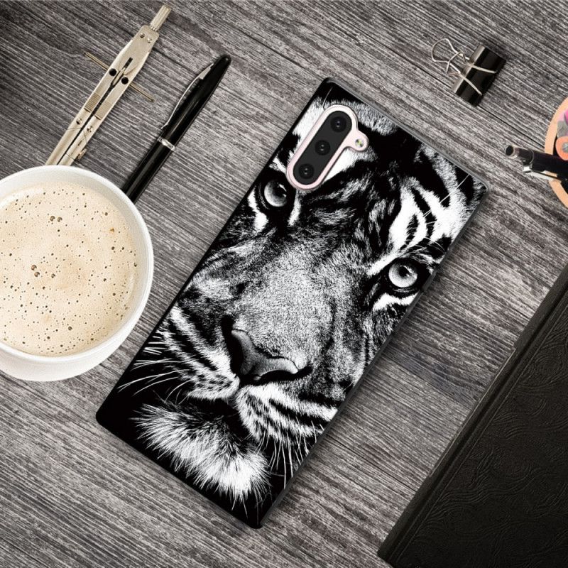 Coque Samsung Galaxy Note 10 Tigre Noir Et Blanc