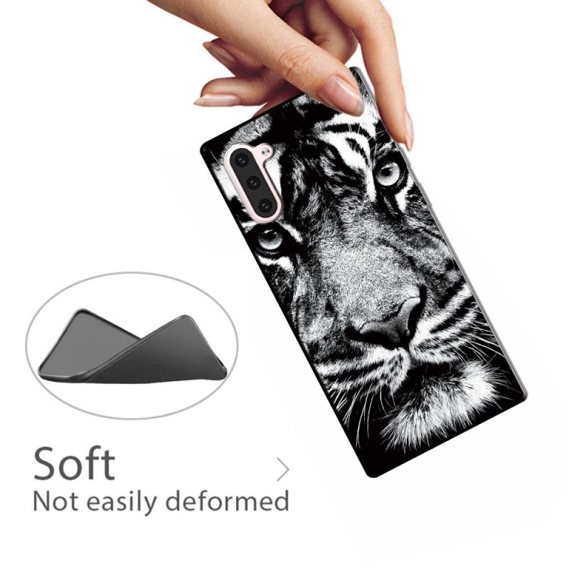 Coque Samsung Galaxy Note 10 Tigre Noir Et Blanc