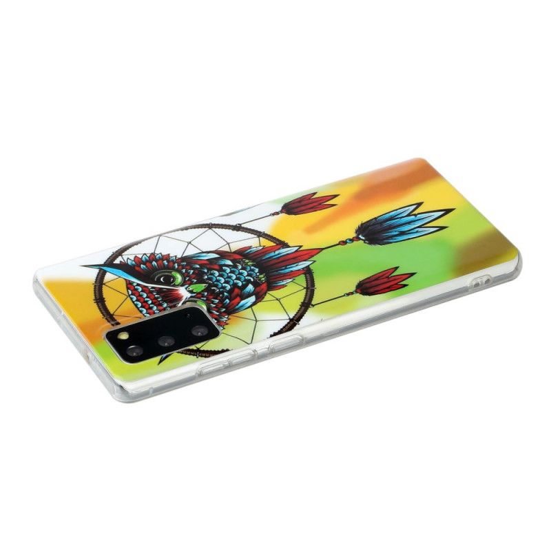 Coque Samsung Galaxy Note 20 Attrape Rêves Hibou Fluorescente