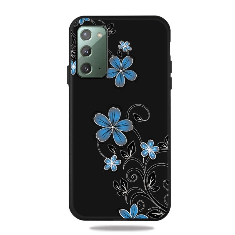 Coque Samsung Galaxy Note 20 Fleurs Bleues