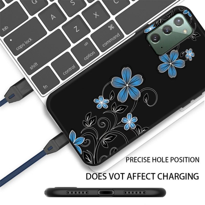 Coque Samsung Galaxy Note 20 Fleurs Bleues