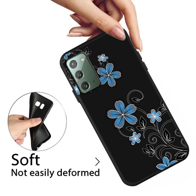 Coque Samsung Galaxy Note 20 Fleurs Bleues