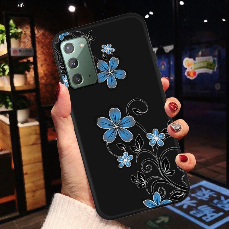 Coque Samsung Galaxy Note 20 Fleurs Bleues