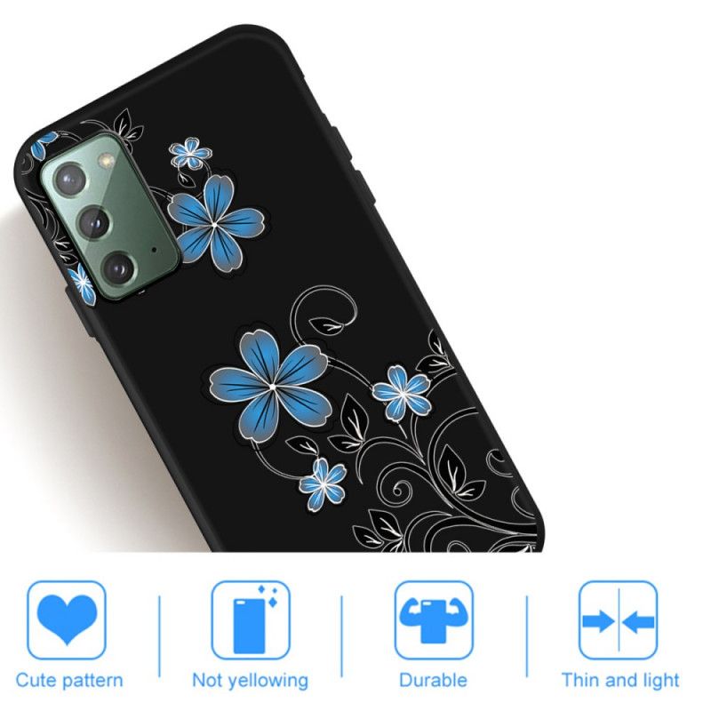 Coque Samsung Galaxy Note 20 Fleurs Bleues