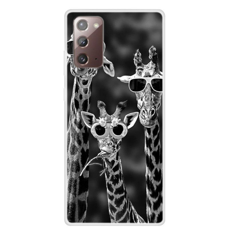 Coque Samsung Galaxy Note 20 Girafes À Lunettes