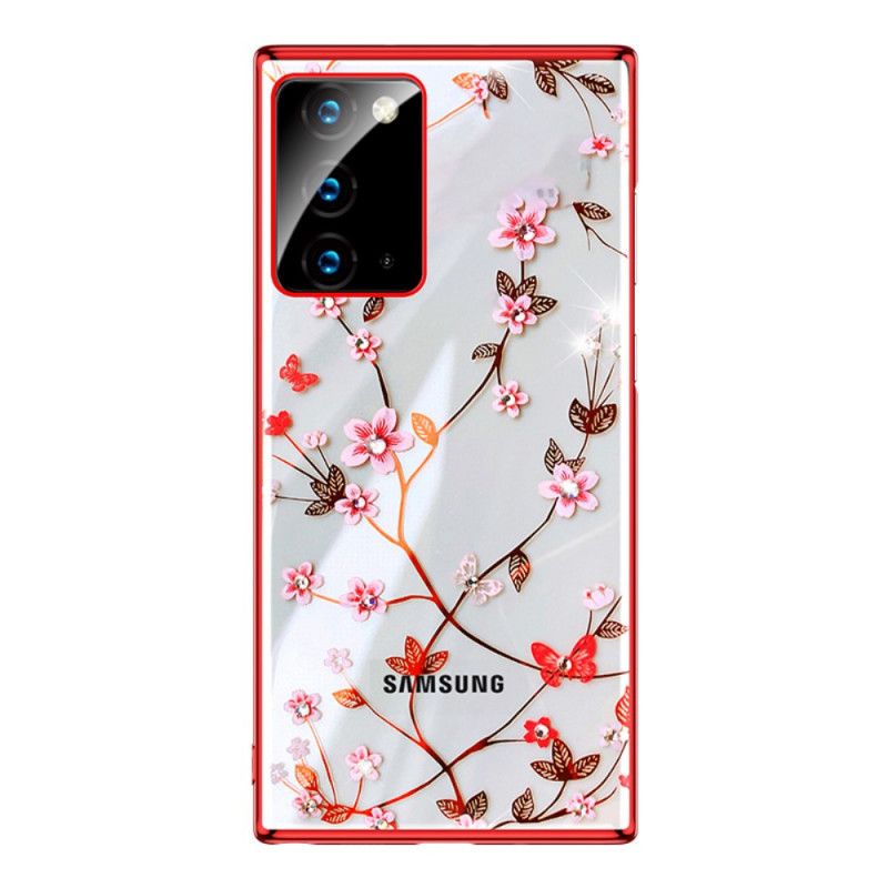 Coque Samsung Galaxy Note 20 Sulada Fleurs Et Effet Métal