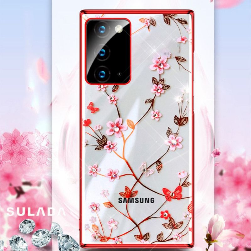 Coque Samsung Galaxy Note 20 Sulada Fleurs Et Effet Métal