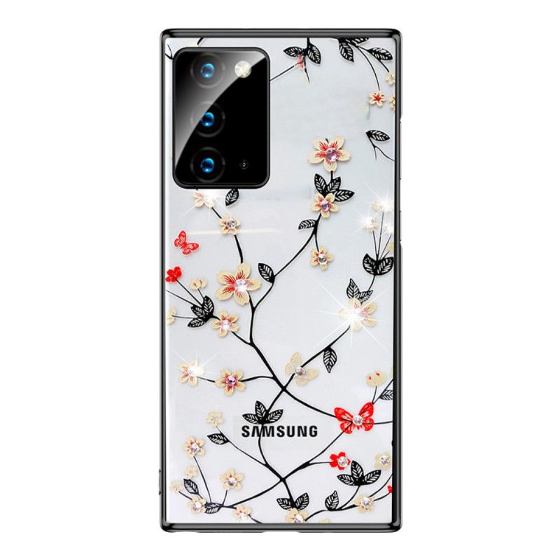 Coque Samsung Galaxy Note 20 Sulada Fleurs Et Effet Métal