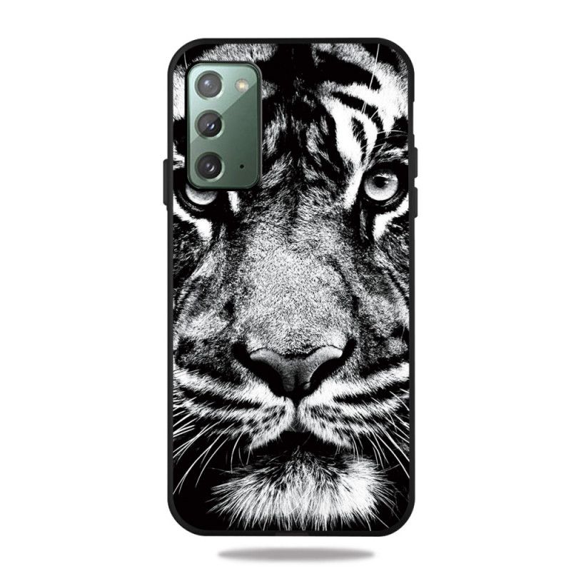 Coque Samsung Galaxy Note 20 Tigre Noir Et Blanc