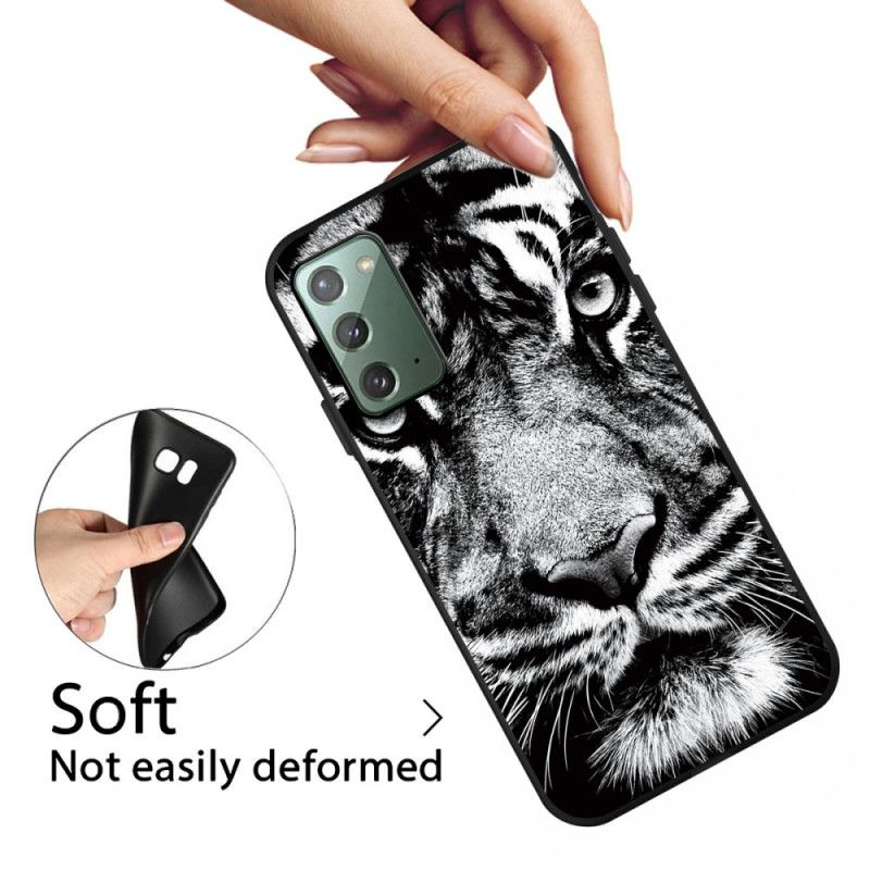 Coque Samsung Galaxy Note 20 Tigre Noir Et Blanc