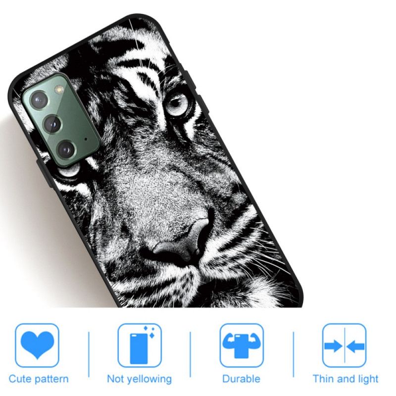 Coque Samsung Galaxy Note 20 Tigre Noir Et Blanc