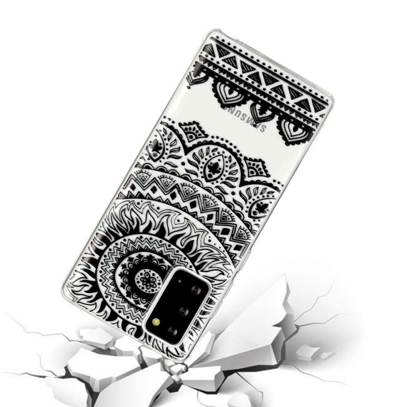 Coque Samsung Galaxy Note 20 Transparente Fleurs Mandala