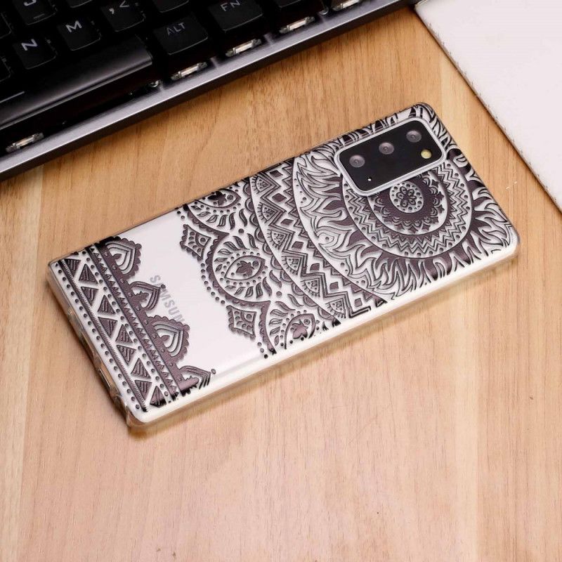 Coque Samsung Galaxy Note 20 Transparente Fleurs Mandala