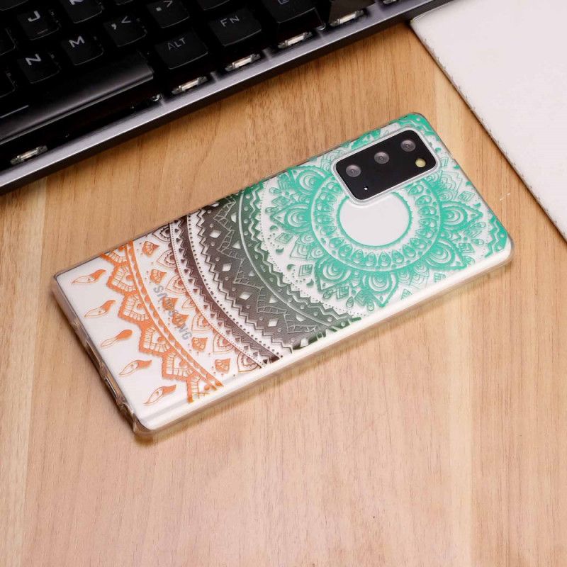 Coque Samsung Galaxy Note 20 Transparente Mandala Coloré