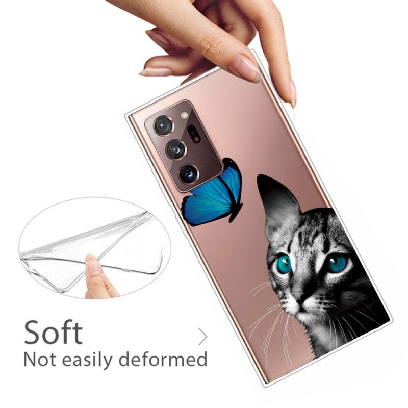 Coque Samsung Galaxy Note 20 Ultra Chat Et Papillon