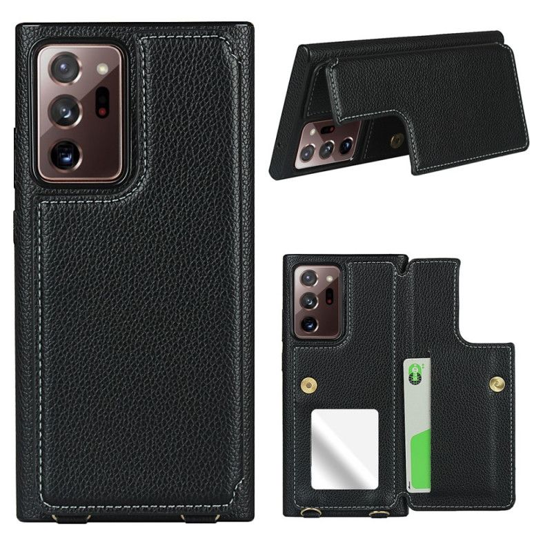 Coque Samsung Galaxy Note 20 Ultra Cuir Litchi Porte-cartes Support