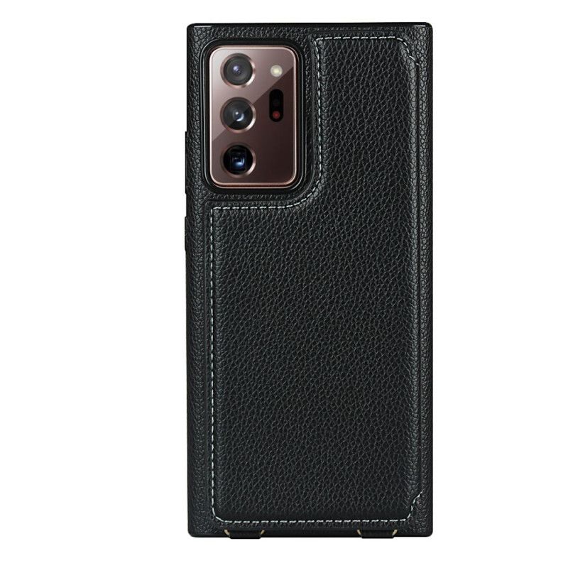 Coque Samsung Galaxy Note 20 Ultra Cuir Litchi Porte-cartes Support