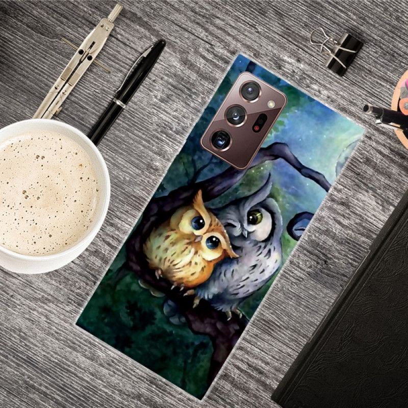 Coque Samsung Galaxy Note 20 Ultra Peinture Hiboux