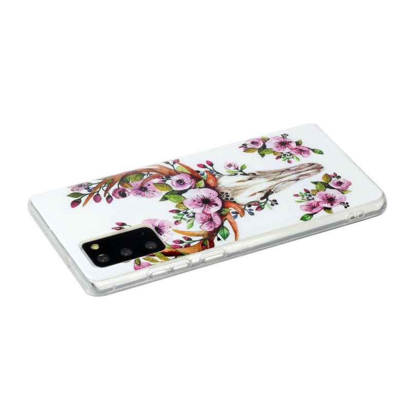 Coque Samsung Galaxy Note 20 Wapiti Fleuri Fluorescente