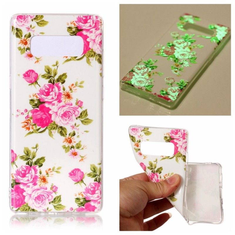 Coque Samsung Galaxy Note 8 Fleurs Liberty Fluorescente