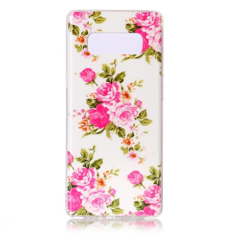 Coque Samsung Galaxy Note 8 Fleurs Liberty Fluorescente