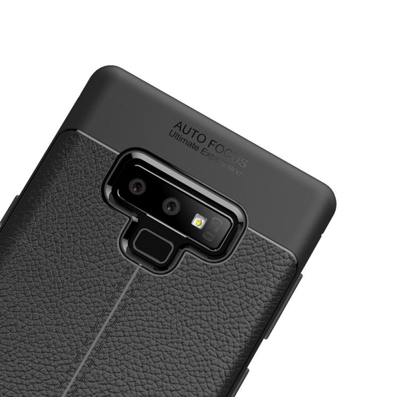 Coque Samsung Galaxy Note 9 Effet Cuir Litchi Double Line