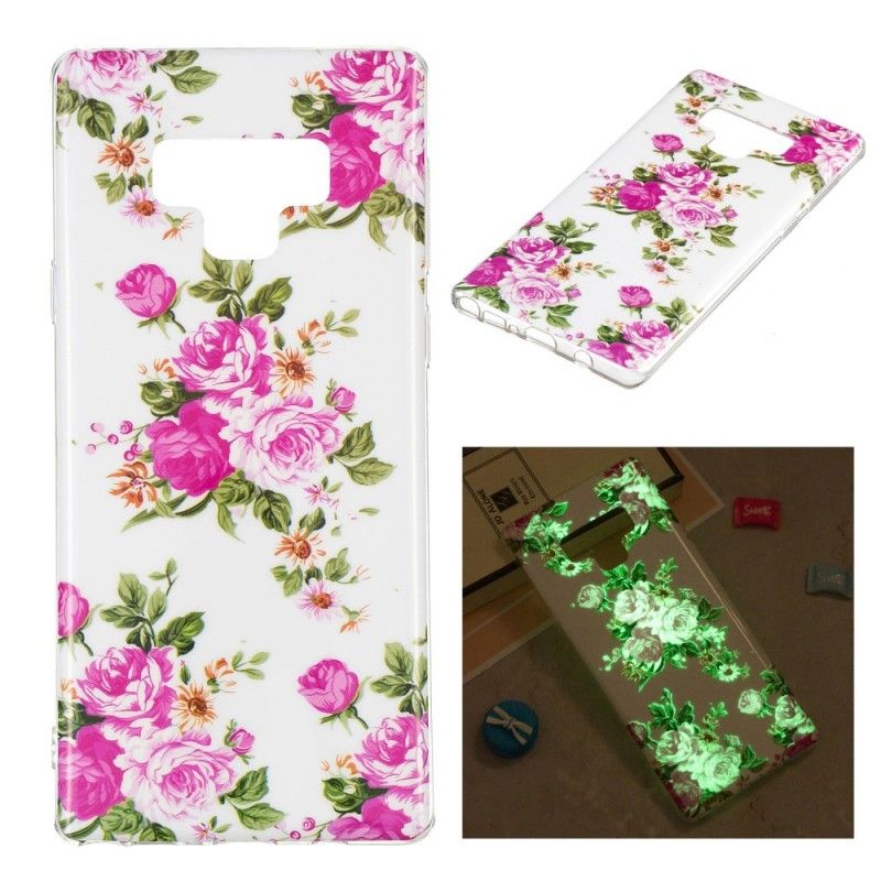 Coque Samsung Galaxy Note 9 Fleurs Liberty Fluorescente