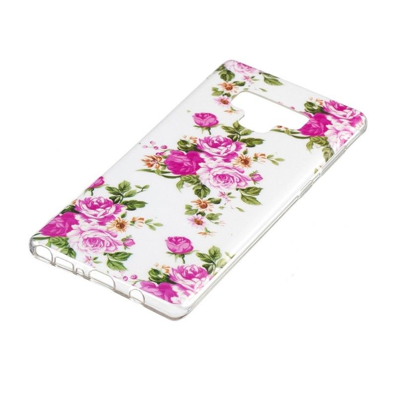 Coque Samsung Galaxy Note 9 Fleurs Liberty Fluorescente