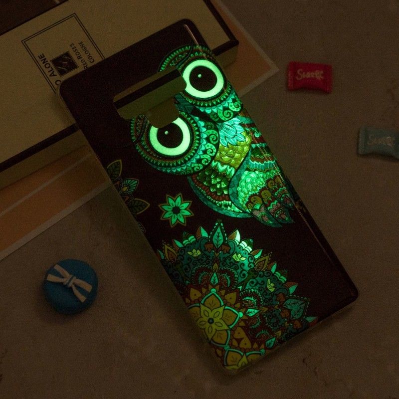 Coque Samsung Galaxy Note 9 Hibou Mandala Fluorescente