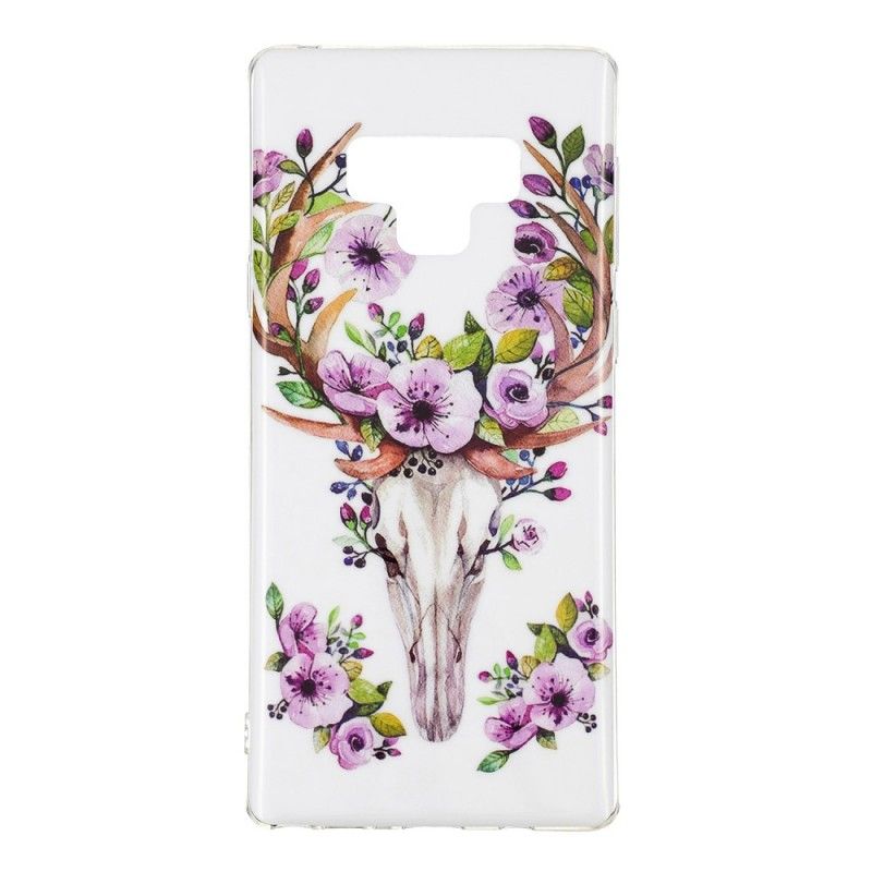 Coque Samsung Galaxy Note 9 Wapiti Fleuri Fluorescente