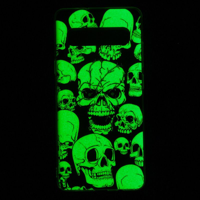 Coque Samsung Galaxy S10 5g Attention Têtes De Mort Fluorescente