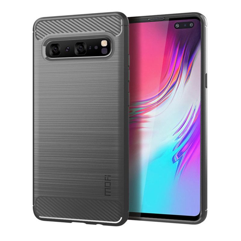 Coque Samsung Galaxy S10 5g Fibre Carbone Brossée Mofi