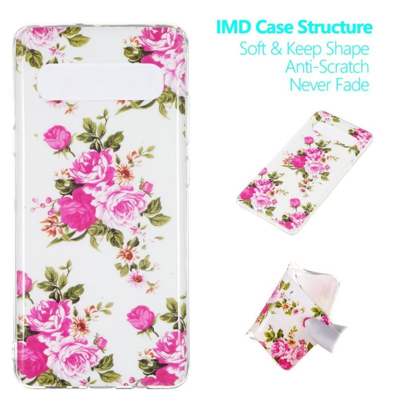 Coque Samsung Galaxy S10 5g Fleurs Liberty Fluorescente