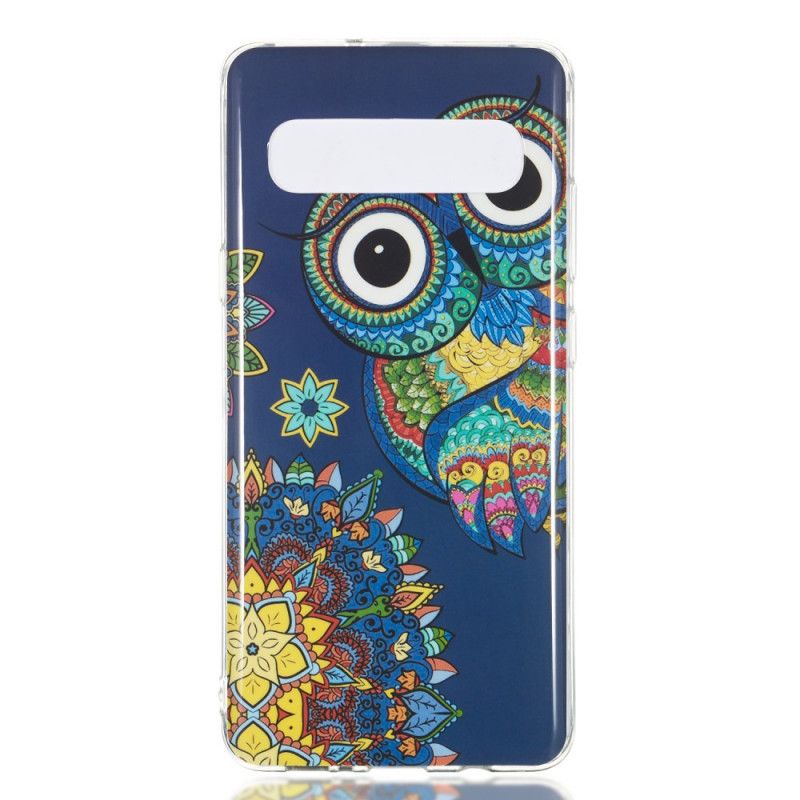 Coque Samsung Galaxy S10 5g Hibou Mandala Fluorescente