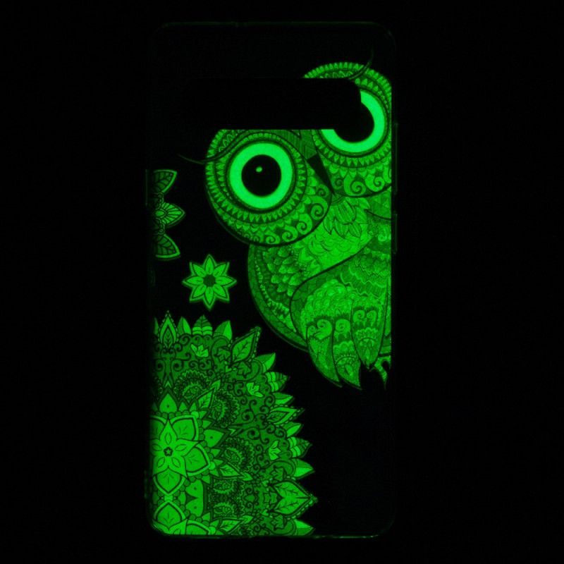 Coque Samsung Galaxy S10 5g Hibou Mandala Fluorescente